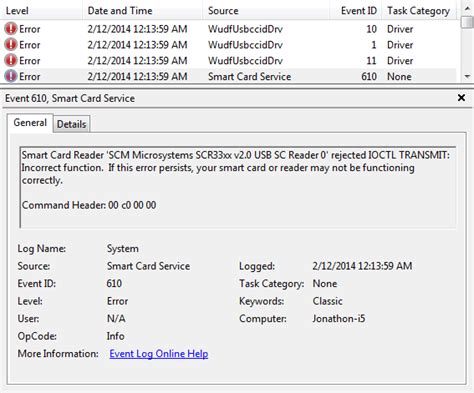 smart card error windows 7|Smart Card Troubleshooting .